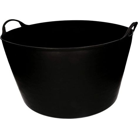 Panier de jardin flexible et universel en caoutchouc avec poignées de transport Noir 55 l (1/5)