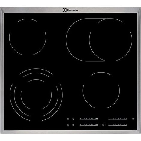 Piano cottura a incasso Electrolux EHF46547XK in vetroceramica a 4 zone con comandi touch, compatibile con tensione 220-240V, frequenza 50/60Hz