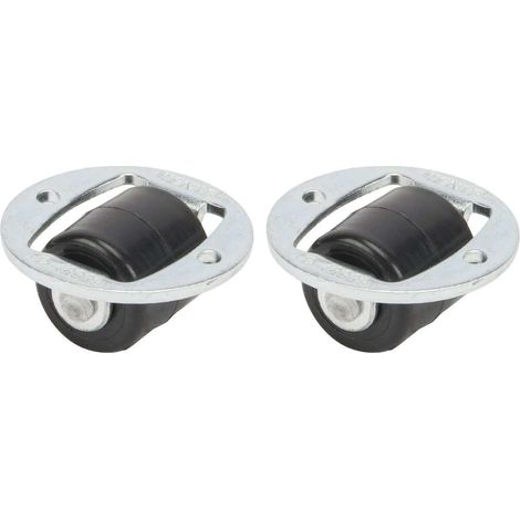 Cyclingcolors – Roulette fixe 2x 360° Ø26mm – Hauteur 14mm – Plastique polyamide et acier zingué – Capacité 15kg – Entraxe 20mm – Pour meubles TV et rangement