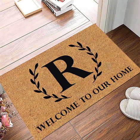 Tapis D'Entrée - 60 x 40 cm - Antidérapant - Pour Intérieur Et Extérieur - Motif Accueil Amusant Avec 26 Lettres - Tapis De Seuil (1/4)