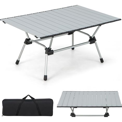 Goplus – Table de pique-nique en aluminium pliable – Hauteur réglable 24-52 cm – Sac de transport inclus – Capacité 50 kg – Design léger et portable (1/5)