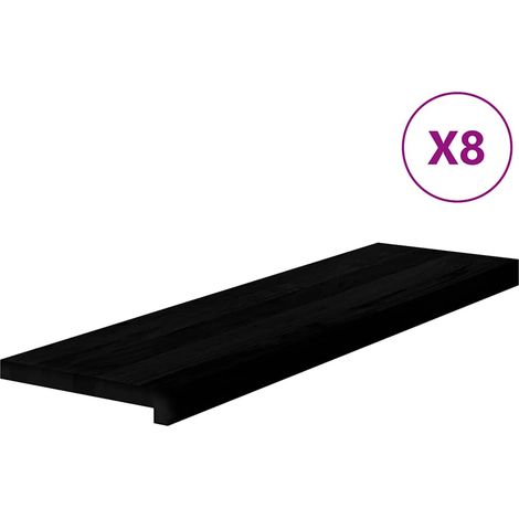 Marches d'escalier 8 pcs,Tapis d'escalier marron foncé 90x25x2 cm chêne massif CFW948450 (1/5)