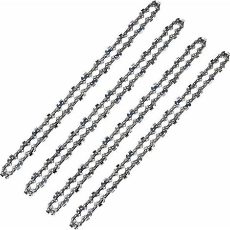 Lot de 4 Chaînes Tronçonneuse 52 Maillons Pas 3/8 LP Jauge 050 1.3mm Faible Rebond Pour Guide 14 Pouces 35 cm (1/4)