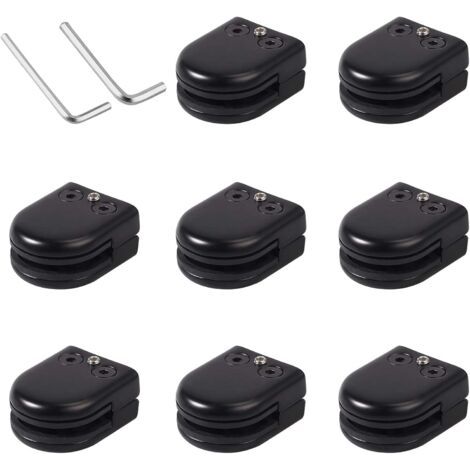 8pcs Pince de Verre 8-10mm en Acier Inoxydable Porte-Verre Clip en Verre Support en Verre Réglable Connexion Arrière Plate pour Balustrade Salle de Bain Escalier Fenêtre (1/5)