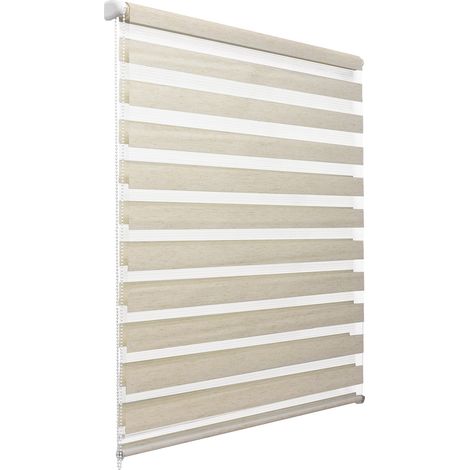 Doppelrollo SolDecor DL2, 50x150cm, Leinen – Klemmfix ohne Bohren