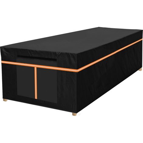 Copertura protettiva per salotto da giardino - 180x120x74 cm - Oxford 600D - Impermeabile anti-UV con strisce riflettenti nero (1/5)