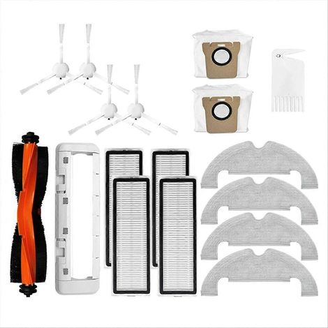 Pièces de rechange pour aspirateur robot X10 : brosse principale, filtre HEPA, chiffon de nettoyage. (1/5)