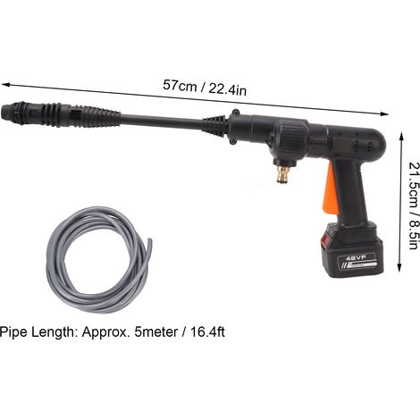 Nettoyeur haute pression sans fil à batterie, pistolet portatif à main pour lavage auto, nettoyage et arrosage, 100-240V prise américaine (1/5)