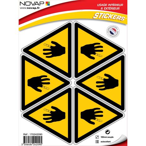 Planche 6 Pictogrammes Triangle 100mm - Danger de Corrosion - 4242095