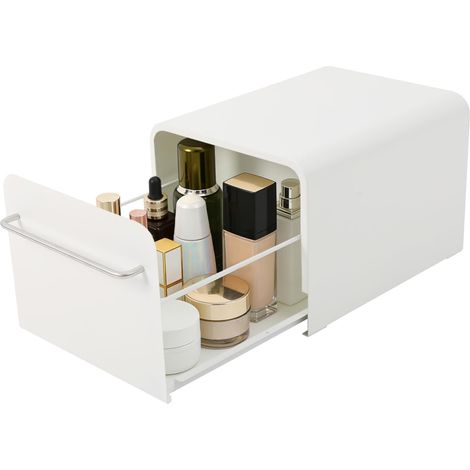 Tiroir moderne en métal blanc pour plan de travail, boîte de rangement rectangulaire pour cuisine, chambre à coucher et salon (1/5)