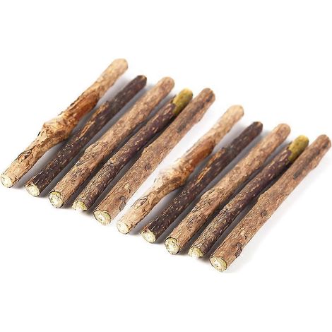 Lot de 10 bâtonnets à mâcher pour chatons, jouet à l'herbe à chat, bâtonnet en bois, jouet interactif pour les molaires des chatons. (1/5)