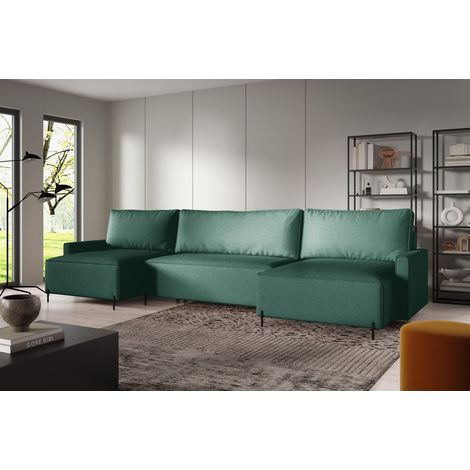 Wohnlandschaft mit Schlaffunktion BRAGA Sofa U-Form Stoff Now or Never Grün (1/5)