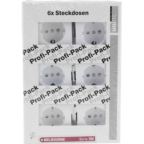 Steckdo.Profi-Pack Melbourne ultraweiß, Serie702 6x