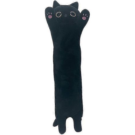 Coussin long chat noir, coussin long chat, coussin pour dormir chat, coussin de chevet (1/5)