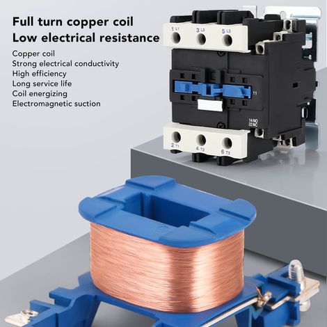 Contacteur AC 220V 80A 3 phases pour moteur, distribution électrique et applications industrielles (1/5)