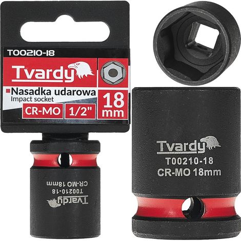 Vaso de impacto de 1/2" y 6 puntas, 18 mm, CR-MO (10/120) (1/4)