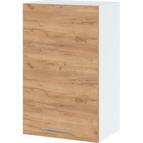 Meuble haut de cuisine Bellissi Chene 1 porte L 45 cm - Porte avec poignée apparente Décor chêne brut