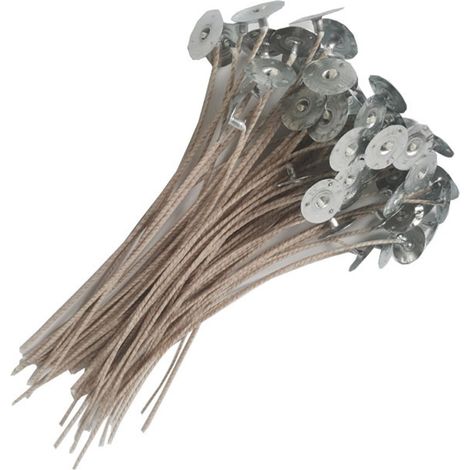 50 mèches de bougie tissées serrées de 20 cm, en cire, pour la fabrication de bougies DIY (adultes et débutants). (1/5)