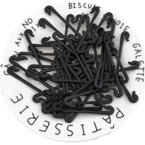 Sollbry Lot de 50 clips de support pour plantes - Attaches pour tomates verticales - Crochets à boucle attachés pour cages à tomates et tiges de plantes (noir, 6 cm) (1/4)