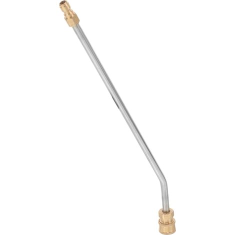 Lance de Pulvérisation Coudée 30° Haute Pression Rallonge Acier Inoxydable et Cuivre, eur Rapide 1/4, pour Zones Difficiles D'accès, Argenté (1/5)