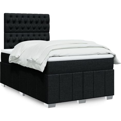 Cama box spring con colchón tela negro 120x190 cm vidaXL (1/5)