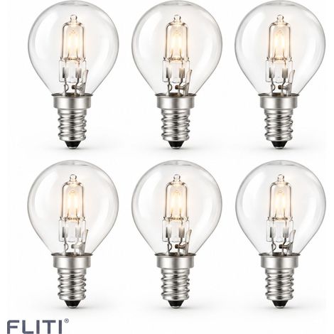 FLITI Lot de 6 Ampoules Halogènes G45 E14 28W Dimmables Blanc Chaud 2700K 360° 370LM (1/5)