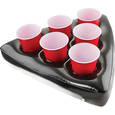 Aufblasbarer Getränkehalter mit Vielen Löchern für Strandpartys Praktischer Becherhalter für Bier und Drinks für Pool und Outdoor Aktivitäten Schwarz (1/4)
