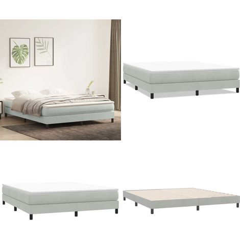 vidaXL Boxspringbett ohne Matratze Hellgrau 180x220 cm Samt (1/5)