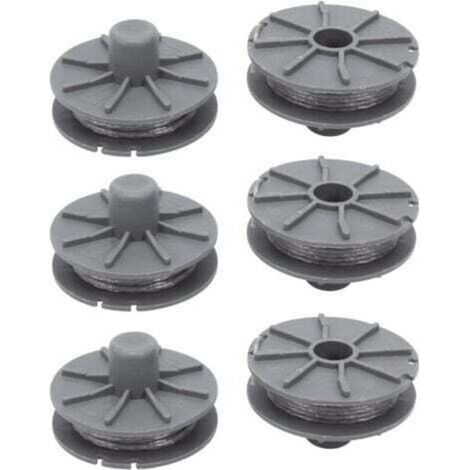 Bobine de fil pour Gardena 5307-20 débroussailleuse 1,65 mm 6,1 m, Bobine de fil rechange Coupe Bordure pour Gardena 5307 Easycut 400 Art.8846, ComfortCut450 Art.8847, PowerCut Art.8848 (6pcs)