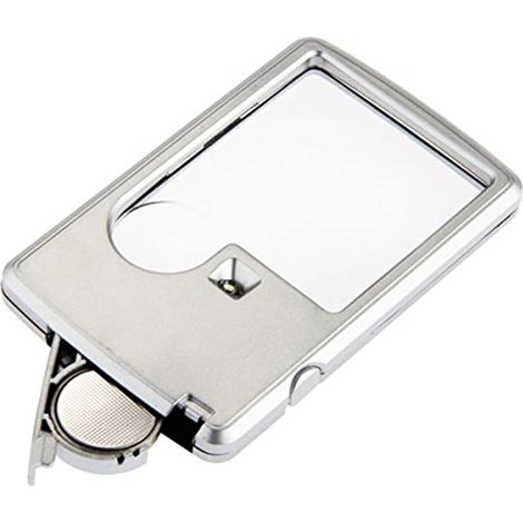 Mini Loupe Carrée avec éclairage LED Et étui en Cuir (1/5)