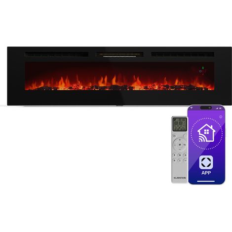 Klarstein Galeras Smart Elektrokamin - 1800 W Heizleistung, Realistische LED-Flammen, App & Fernbedienung, Einstellbare Farben & Helligkeit, Überhitzungsschutz, Wandkamin Elektrisch (1/5)