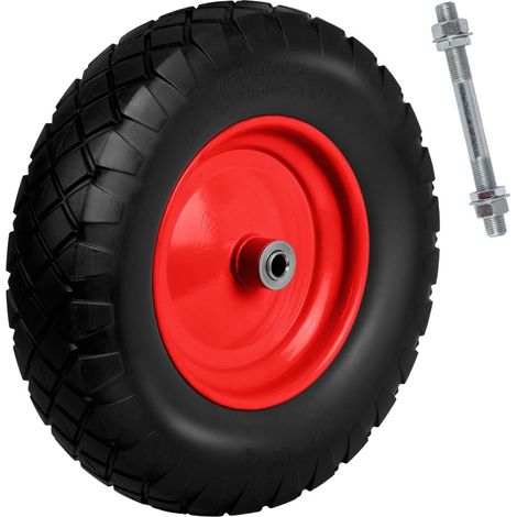 Ruota per carriola senza foratura 400 8 nero rosso humberg