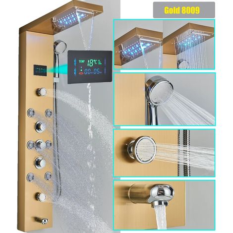 Duschpaneel, multifunktional, modernes Design, Gold 8009 (1/2)