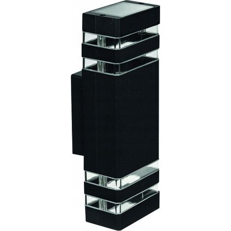 OE-1C 2XGU10 Fassadenleuchte 110x100x320 schwarz (1/3)