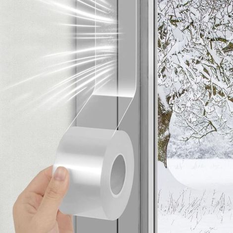 Bande d'Étanchéité pour Fenêtre Joint en Caoutchouc Transparent, Anti Vent et Poussière, Isolation Froid (Blanc) (1/5)
