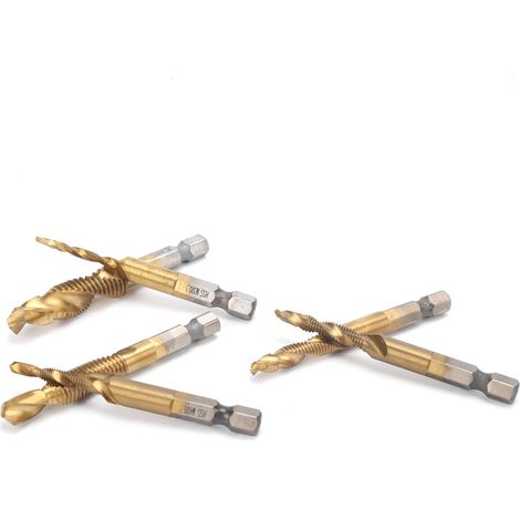 6-teiliges Kombi-Set aus Gewindebohrer und Bohrer für HSS-Sechskantschrauben (US-Standard) (1/5)