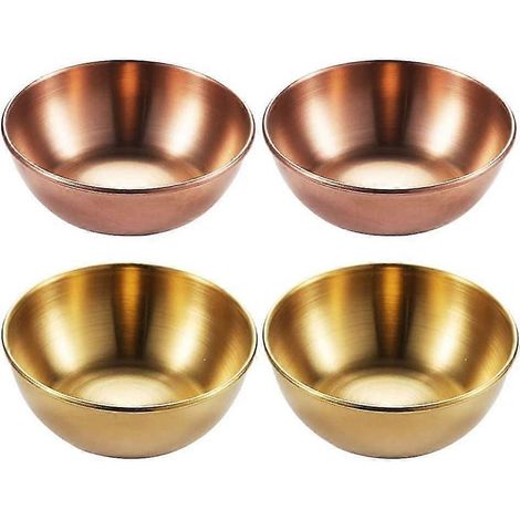 4-teiliges Set runder Mini-Schüsseln aus Edelstahl für den Haushalt, ideal zum Würzen (gold) (4-dw)-color 1