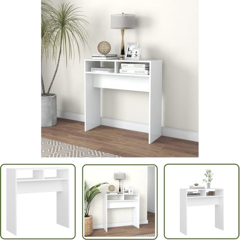 The Living Store Konsolentisch Weiß 78x30x80 cm Holzwerkstoff - Konsolentisch - Beistelltisch - Wohnraumgestaltung - Weißer Tisch - Holzwerkstoff (1/5)
