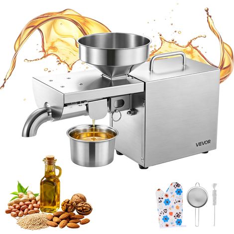 VEVOR Macchina Pressa dellOlio Elettrica, Estrattore di Olio 700 W Capacita 3,75 kg/h Spremitura Automatica per Uso Domestico, Pressatura a Caldo Costante a 230℃ Arachidi, Sesamo, Mandorle