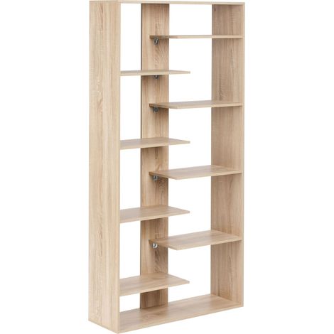 Libreria a 8 ripiani in truciolato marrone chiaro Fontas