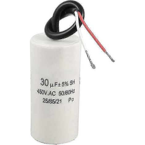 Condensateur de démarrage/fonctionnement moteur CBB60, adapté aux cordons à 2 fils, 30 µF, 450 V CA, 50/60 Hz (1/2)