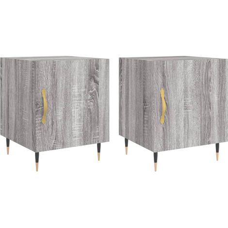 Maison Exclusive - Nachttische 2 Stk. Grau Sonoma 40x40x50 cm Hol