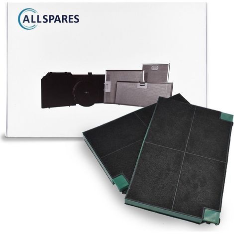 Filtro de carbón de larga duración AllSpares (2 uds.) para campanas extractoras compatibles con AEG-Electrolux Zanussi MCFE22 / EFF552 (155x221x20mm) (1/4)