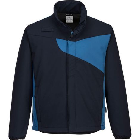 Chaqueta de trabajo bicolor softshell PW2 Forro de micro-polar (2 capas) PORTWEST PW271 XXXL Azul marino / Azulina