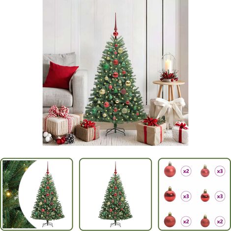 Klappbarer Weihnachtsbaum - Künstlicher klappbarer Weihnachtsbaum mit 150 LEDs Grün 120 cm (1/5)