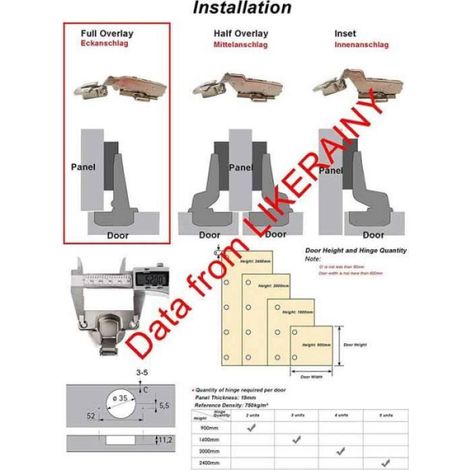 Applique Charnieres Standard - 9071205 - Mécanisme de Fermeture Automatique - Blanc (1/2)