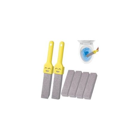 6Pcs Pierre Ponce Brosse WC, Brosse de Nettoyage Pierre Ponce Avec Deux Poignées, Remplaçable Brosse Piscine Pierre Ponce Pour Enlever le Calcaire des Toilettes, Produits et Accessoires de Net (1/4)