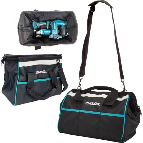 Makita 14"" 36cm Open Mouth LXT ToolBag Tool Bag Holdall Blue + Shoulder Strap