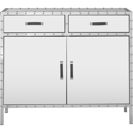 Interiors by Premier Stainless Steel Modern Sideboard, Mid-century Storage Sideboard With 2 Drawers and 2 Door Storage Cabinet (1/5)