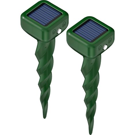 Repulsif Taupe Solaire, Anti-Taupe Solaire Vibration et Ultrasons, IP66 Imperméable Anti Taupe, Repousse Taupes, Serpents, Campagnols, Gophers pour Jardin et Pelouses (2 Pièces) (1/5)